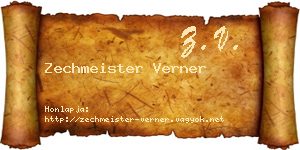 Zechmeister Verner névjegykártya